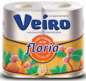 Туалетная бумага Veiro Floria «Цветущий апельсин» 4шт.